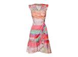 Sunset Hues Abstract Print Licht Satijnen Jurk
