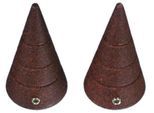 Gardinenstangen-Endstück LIEDECO "Kegel mit Rille", braun (rostbraun), H:2,5cm L:5,5cm Ø:1,6cm, Gardinenstangenendstücke, Gardinenstangen-Endstück, für Gardinenstangen Ø 16 mm