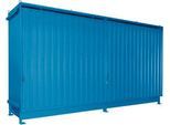 Regalcontainer Bauer Typ CEN 59-2 IBC, 2 Fachebenen, Schiebetor, 2000 l, B 6255 x T 1550 x H 3450 mm, lichtblau RAL 5012