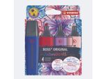 STABILO® BOSS ORIGINAL Textmarker NatureCOLORS Wildflower, Keilspitze, Strichstärke 2-5 mm, Etui mit 4 Schreib- und Schaftfarben