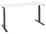 Schäfer Shop Select Schreibtisch ERGO-T 2.0, elektrisch höhenverstellbar, Rechteck, T-Fuß, B 1800 x T 800 x H 640-1300 mm, weiß/anthrazit