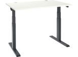 Schäfer Shop Select Schreibtisch ERGO-T 2.0, elektrisch höhenverstellbar, Rechteck, T-Fuß, B 1200 x T 800 x H 640-1300 mm, weiß/anthrazit