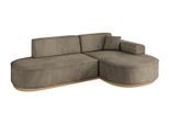ECKSOFA Ottomane Rechts MARI-L1-v2 - 243x171x83 cm Dunkelbraun Velours