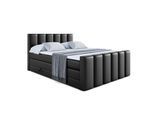 BOXSPRINGBETT BOXI1-Z KING - 140x200 - H3/H4 - Schwarz Hochglanz