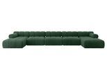 WOHNLANDSCHAFT modulares Sofa Tesso-U3 - 475x160x70 cm Grün Cord