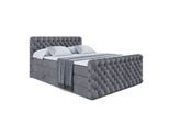 BOXSPRINGBETT BOXI8-Z KING - 140x200 - H3/H4 - Dunkelgrau