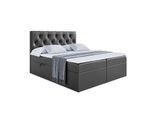 BOXBETT mit Matratze H4 und Lattenrost - MIRAGE - 140x200 - H4 - Weiß Hochglanz