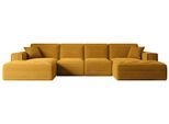 WOHNLANDSCHAFT SIERRA-U - 349x169x80 cm Senfgelb Cord