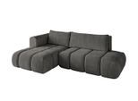 ECKSOFA Ottomane Links CLOUD-L 280x185x90 Dunkelgrau Velours