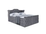 BOXSPRINGBETT VILA-Z KING - 180x200 - H3/H4 - Dunkelgrau