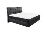 Esposa Boxspringbett, Schwarz, Kunststoff, H3 + H4, 7-Zonen, 180x200 cm, gepolstertes Kopfteil, Federkernmatratze, Topper durchgehend, Schlafzimmer, Betten, Doppelbetten