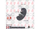ZIMMERMANN Bremsscheibe 180303520 Hinterachse voll 244mm 9mm für Opel Citroën/Peugeot