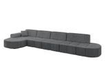 ECKSOFA Ottomane Links LIVO-L3 - 422x173x79,5 cm Dunkelgrau