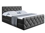 BOXBETT CATOR-Z - 160x200 cm - H4 - Schwarz Hochglanz