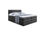 BOXSPRINGBETT IDRIKO KING - 160x200 - H3/H4 - Schwarz Hochglanz