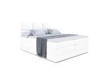 BOXSPRINGBETT OHIO KING - 200x200 - H3/H4 - Weiß Hochglanz