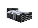 BOXSPRINGBETT BOXI8-Z KING - 140x200 - H3/H4 - Schwarz Hochglanz