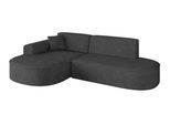 ECKSOFA Ottomane Links MARI-L1 - 243x171x79 cm Dunkelgrau Velours