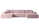 WOHNLANDSCHAFT SIERRA-U - 349x169x80 cm Rosa Cord