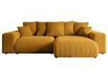 ECKSOFA Ottomane rechts ESKAR-L 266x176x72 Currygelb Cord