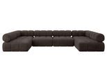 WOHNLANDSCHAFT modulares Sofa Garvo-U2 - 380x190x70 cm Braun Velours