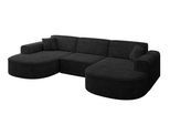 WOHNLANDSCHAFT MARI-U1 - 303x171x79 cm Schwarz Velours