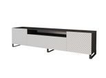 LOWBOARD ZENO-S 200x53x41 cm - Schwarz / Weiß