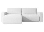 ECKSOFA mit Schlaffunktion und Bettkasten KLEEA-L - 247x143x83 cm Weiß Bouclé