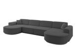 WOHNLANDSCHAFT MARI-U2-v3 - 388x171x83 cm Grau Bouclé