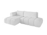 ECKSOFA Ottomane Links CLOUD-L 280x185x90 Weiß Bouclé
