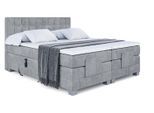BOXSPRINGBETT elektrisch verstellbar mit 2 Matratzen H4/Taschenfederung OSTO EL 160 x 200 Hellgrau