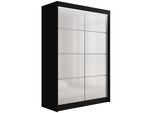 KLEIDERSCHRANK PEKA III mit LED - 150 cm - Schwarz|Weiß