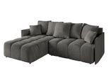 ECKSOFA Ottomane links LONLI-L 251x189x68 Anthrazit Velours