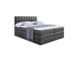BOXSPRINGBETT MIAMI KING - 120x200 - H3/H4 - Schwarz Hochglanz