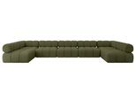 WOHNLANDSCHAFT modulares Sofa Garvo-U3 - 475x190x70 cm Grün Bouclé
