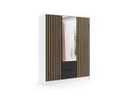 KLEIDERSCHRANK NERA - 150 cm - Weiß|Schwarz|Eiche Artisan