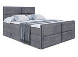 BOXSPRINGBETT AURA-Z KING - 140 x 200 - H3/H4 - Dunkelgrau