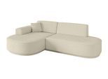 ECKSOFA Ottomane Links MARI-L1-v3 - 243x171x83 cm Beige Bouclé
