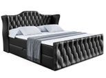 BOXBETT VILA-Z - 120x200 cm - H4 - Schwarz Hochglanz