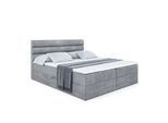 BOXBETT mit Matratze H4 und Lattenrost - CELESTIA - 200x200 cm - H4 - Grau