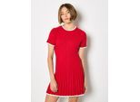 Minikleid APRICOT "Minikleid", Damen, Gr. XL (42), N-Gr, rot, Strick, Obermaterial: 30% Polyester PES. 28% Viskose CV. 24% sonstige Fasern AF. 18% Polyamid PA., uni, Kleider Minikleid, mit Zopfmuster