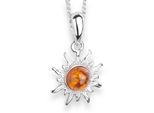 Kette mit Anhänger OSTSEE-SCHMUCK "Ostsee-Schmuck Kette mit Anhänger Sonne 14 mm" Gr. 42, silber, Halsketten, Damen, 42cm, Silber 925 (Sterlingsilber), L: 42