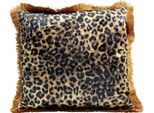 Dekokissen KARE DESIGN "Leo Fringe, Kissenhülle mit Füllung, 55x55 cm", braun, gemustert, B:55cm H:15cm L:55cm, Polyester, Dekokissen_Sitzkissen_Kissenhüllen, stützt Kopf und Nacken angenehm und sorgt für erholsamen Schlaf