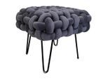 Xora Hocker Amy, Grau, Schwarz, Metall, Textil, quadratisch, 44x41x44 cm, Wohnzimmer, Hocker, Sitzhocker