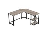 ECKSCHREIBTISCH mit 2-stufigem Regal im Industrial-Stil