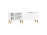 TV-MÖBEL 2 Fächer und 2 Türen weiß - L140 cm