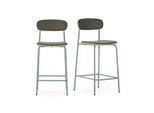 HOCKER 2er-Set aus Kunstleder mit Metallfüßen 41/95/50 cm