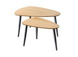 TISCH ineinander 2er-Set mit Metallbeinen 80/60/42 cm