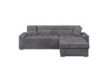 Livetastic , Grau , Textil , Uni , Füllung: Schaumstoffflocken , L-Form, einmalig seitenverkehrt montierbar , 257x167 cm , Stoffauswahl, Liegefunktion, Schlafen auf Sitzhöhe, Rücken echt, haustierfreundlicher Bezug ,