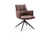 Mid.you , Braun , Metall , 59x85x63 cm , Sitzfläche 180° drehbar , Esszimmer, Esszimmerstühle, Polsterstühle